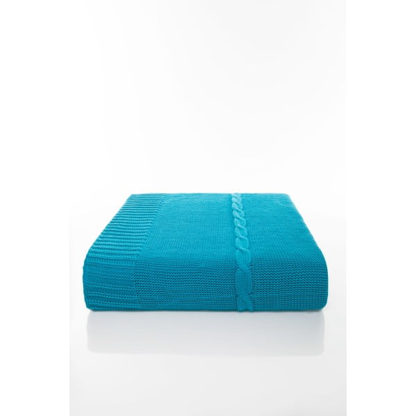 Tyrkysová deka Home De Bleu Lora, 170 x 130 cm