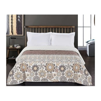 Cuvertură reversibilă din microfibră decoking alhambra, 260 x 280 cm, bej - portocaliu