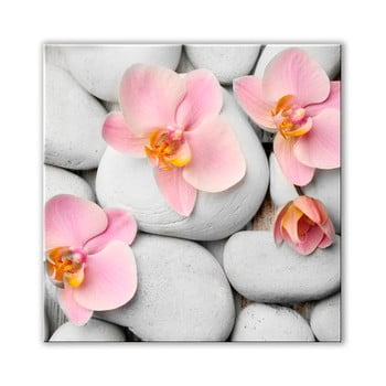 Tablou din sticlă styler white stones, 30 x 30 cm