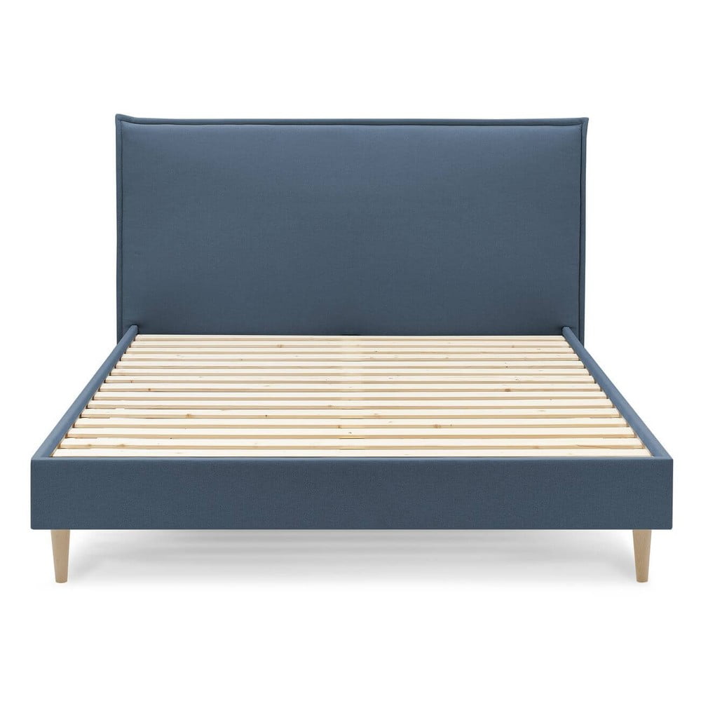 Modrá dvoulůžková postel Bobochic Paris Sary Light, 160 x 200 cm