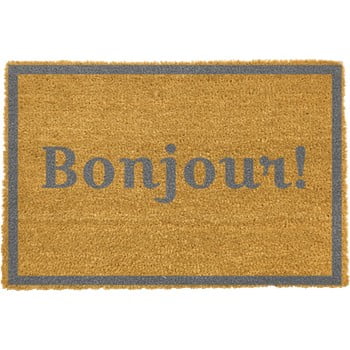 Covoraș intrare din fibre de cocos artsy doormats bonjour grey, 40 x 60 cm