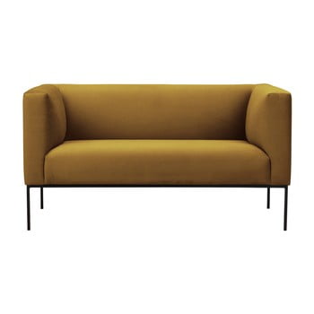 Canapea din catifea cu 2 locuri windsor & co sofas neptune, galben