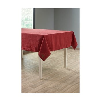 Față de masă cu adaos de in tiseco home studio, 135 x 240 cm, roșu vișiniu