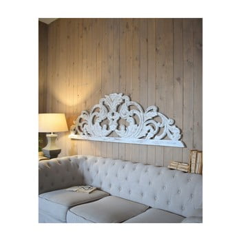 Decorațiune de perete din lemn de mango orchidea milano testata antique, lungime 180 cm, alb
