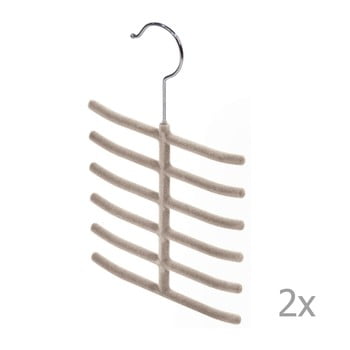 Set 2 umerașe pentru cravate și accesorii domopak living, bej