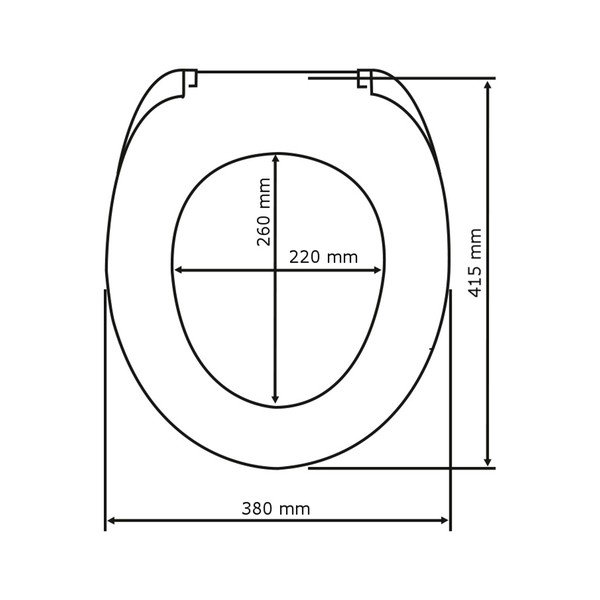 Matně černé WC sedátko Wenko Prima, 41 x 38 cm