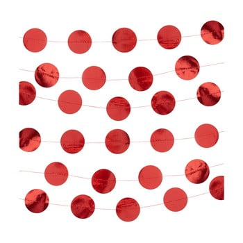 Ghirlandă din hârtie Neviti Red Dots, lungime 3 m, roșu