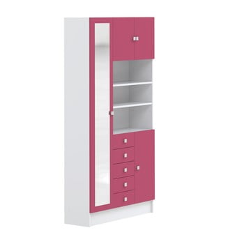 Dulap baie temahome combi, lățime 90 cm, roz