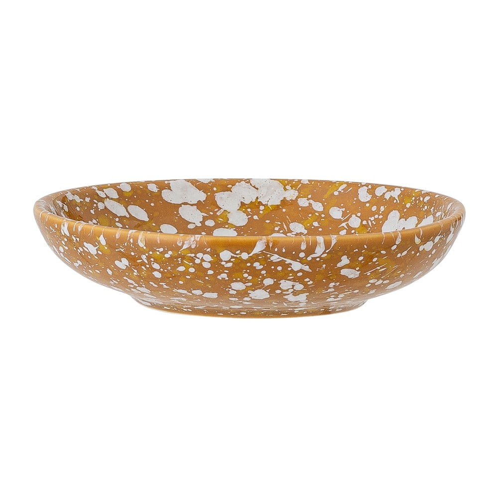 Oranžovo-bílý kameninový dezertní talíř Bloomingville Carmel, ø 11 cm