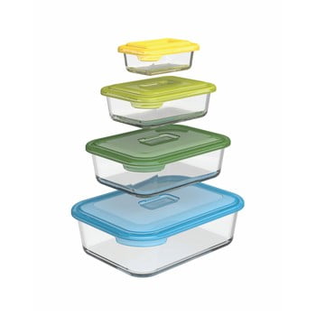 Set 4 caserole din sticlă pentru alimente joseph joseph nest