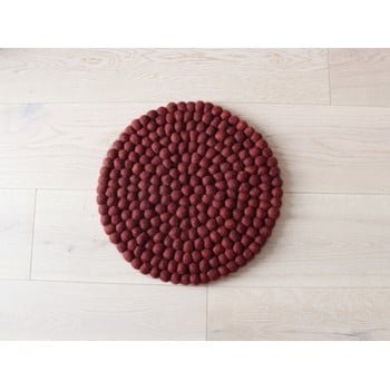 Pernă cu bile din lână, pentru copii wooldot ball chair pad, ⌀ 30 cm, vișiniu închis