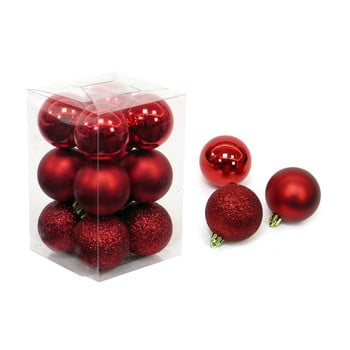 Set 12 decorațiuni de crăciun unimasa navidad, roșu