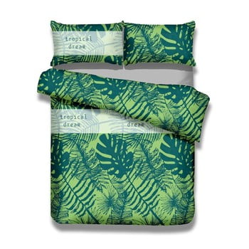 Set 2 huse pentru pilotă și 2 fețe de pernă din bumbac ameliahome averi rainforest, 155 x 220 cm + 80 x 80 cm