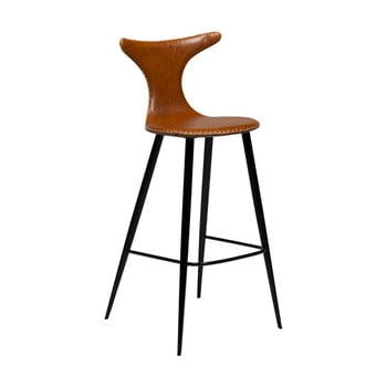 Scaun bar din piele ecologică dan–form denmark dolphin, înălțime 107 cm, maro coniac