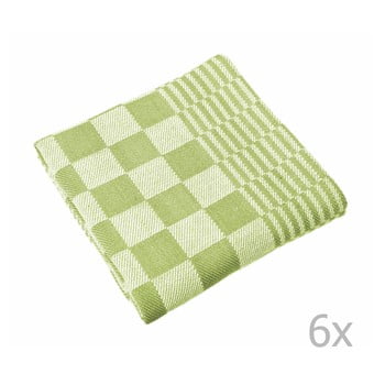Set 6 prosoape tiseco home studio mineur, 65 x 65 cm, verde