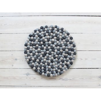 Pernă pentru scaun, cu bile din lână wooldot ball chair pad, ⌀ 39 cm, gri închis