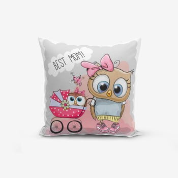 Față de pernă minimalist cushion covers best mom owl, 45 x 45 cm