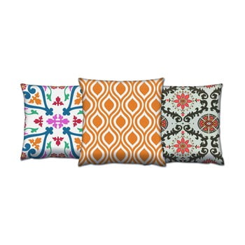 Set 3 perne gravel retro, 43 x 43 cm, cu umplutură