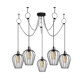 Lustră de 5 becuri opviq lights, negru
