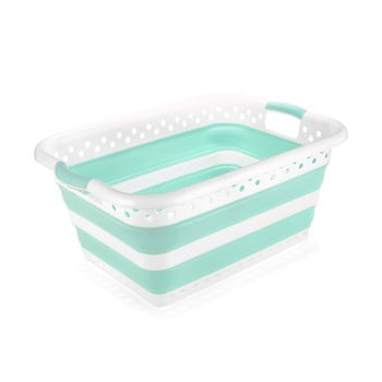 Coș de rufe pliabil addis collapsible laundry basket, alb - turcoaz