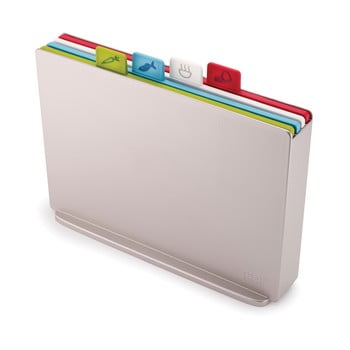 Set suport cu 4 tocătoare joseph joseph index, 34,6 x 27,3 cm, argintiu închis