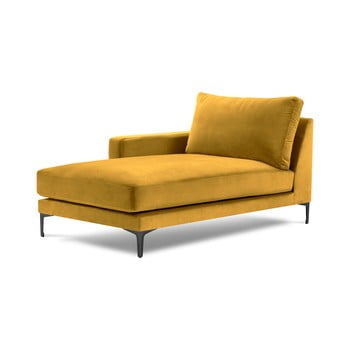 Șezlong cu tapițerie din catifea kooko home harmony, colț pe stânga, galben