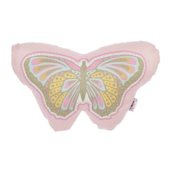 Pernă din amestec de bumbac pentru copii Apolena Pillow Toy Butterfly, 30 x 18 cm