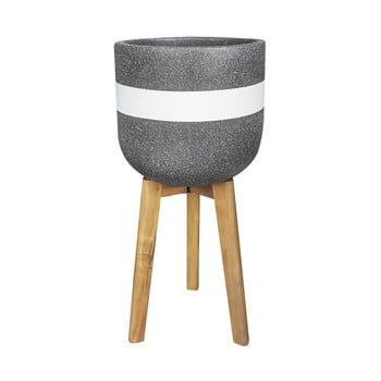 Suport din beton pentru flori pt living radius, negru