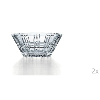 Set 2 boluri din cristal Nachtmann Square Bowl Set, 15 cm