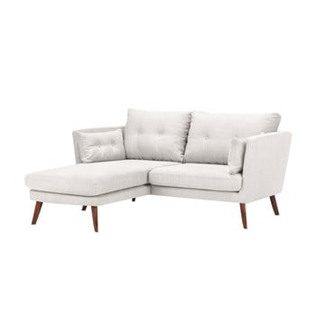 Canapea cu 3 locuri mazzini sofas elena, cu șezlong pe partea stângă, crem alb