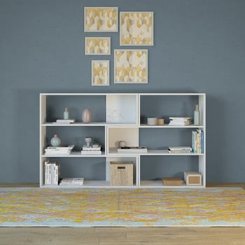 Bibliotecă twinny, înălțime 90 cm, alb