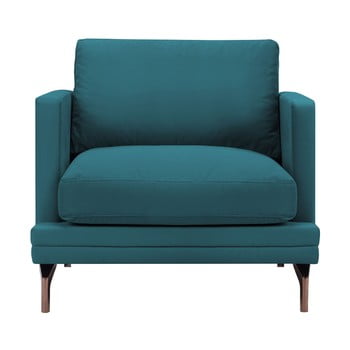 Fotoliu cu picioare metalice aurii windsor & co sofas jupiter, turcoaz