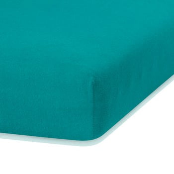 Cearceaf elastic ameliahome ruby, 200 x 160-180 cm, verde închis