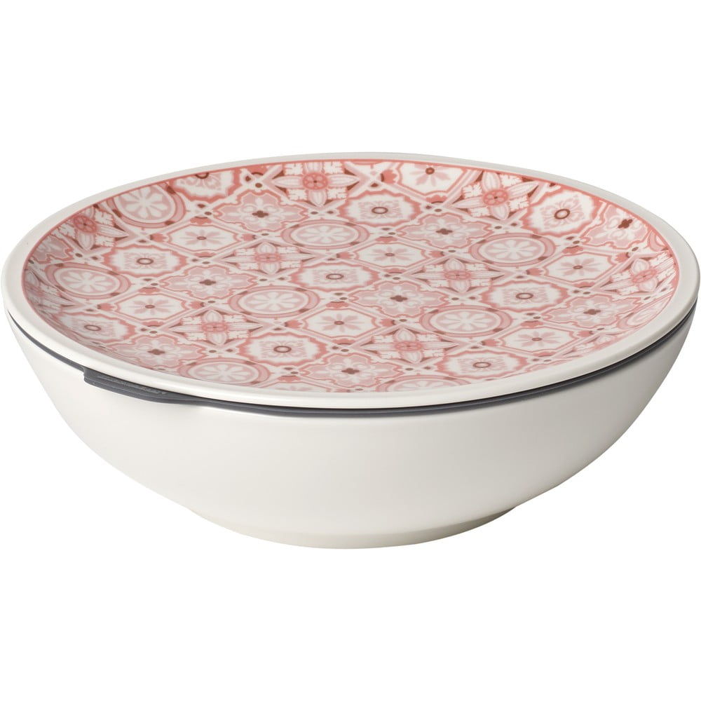 Červeno-bílá porcelánová dóza na potraviny Villeroy & Boch Like To Go, ø 21 cm