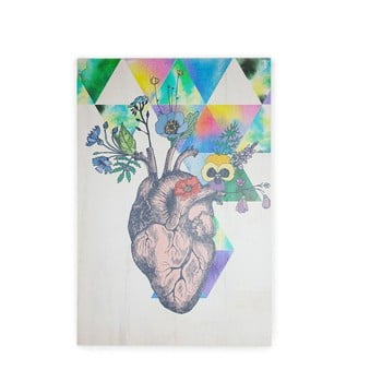 Tablou din lemn de pin really nice things hipster heart, 40 x 60 cm