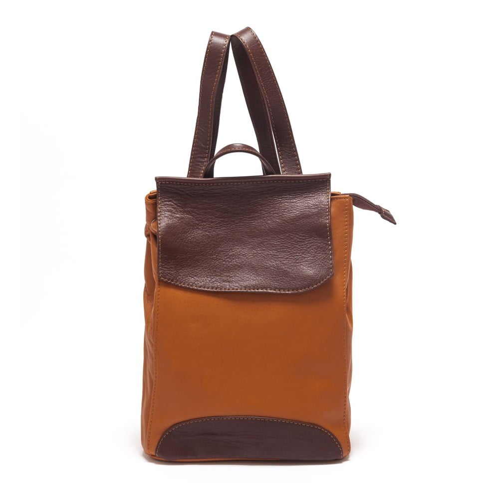 Koňakově hnědý kožený batoh Isabella Rhea no. 2142