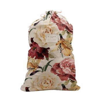 Săculeț textil pentru haine linen couture bag roses, înălțime 75 cm