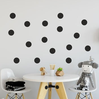Set autocolante de perete north carolina scandinavian home decors dot, negru