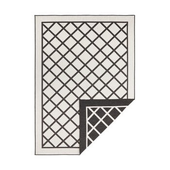 Covor reversibil adecvat interior/exterior bougari sydney 80 x 150 cm, negru-crem