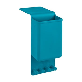 Organizator/cuier din silicon de agățat wenko ampio single, albastru