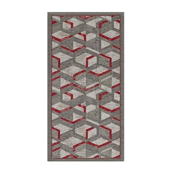 Traversă floorita hypnotik, 55 x 115 cm, gri-roșu