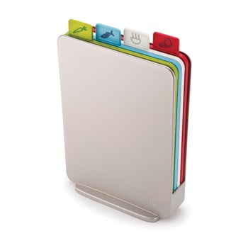 Set suport cu 4 tocătoare joseph joseph index, 20 x 30 cm, gri deschis
