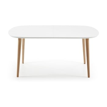 Masă extensibilă la forma oakland, 160-260 cm, alb