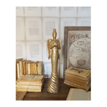 Decorațiune din lemn de mango orchidea milano angel mango wood, înălțime 48 cm