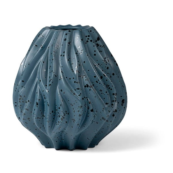 Modrá porcelánová váza Morsø Flame, výška 23 cm
