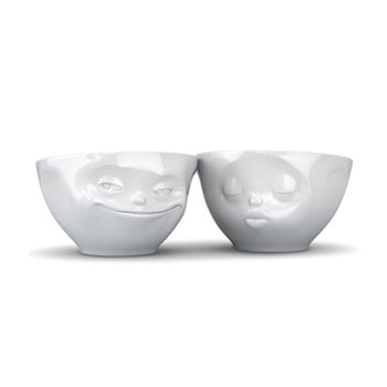 Set 2 boluri din porțelan 58products love, alb, 200 ml
