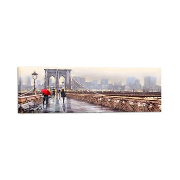 Tablou Styler Canvas Watercolor New York Bridge, 45 x 140 cm imagine