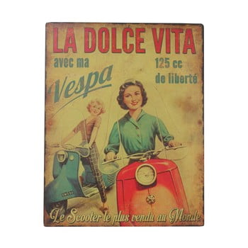 Placă metalică antic line la dolce vita, 28 x 22 cm