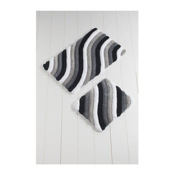 Set 2 covoare de baie colorful, gri
