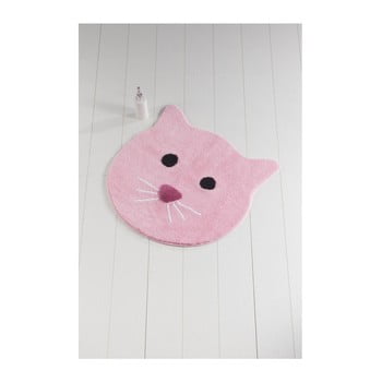 Covor de baie cat, ⌀ 90 cm, roz